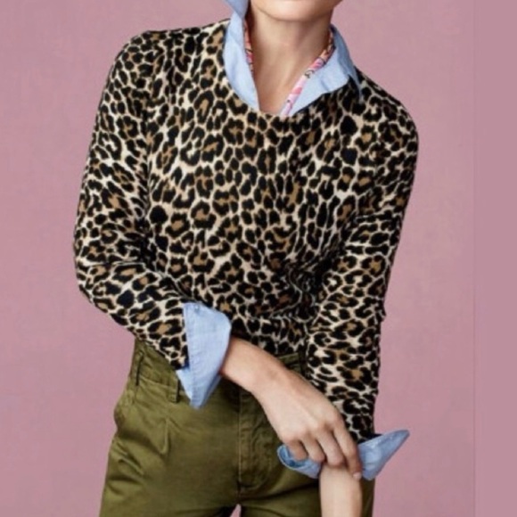 J. Crew Factory Sweaters - J. Crew Factory Teddie Sweater in Leopard